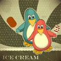 Penguin with ice cream