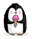 Penguin with ice cream