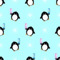 Penguin ice cream seamless pattern Royalty Free Stock Photo