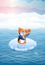 Penguin on an ice floe (vector)