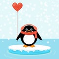 Penguin on ice floe