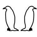 Penguin icon Black color fill It is flat style