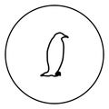 Penguin icon in circle outline vector illustration