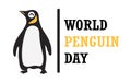 Penguin icon with lettering World Penguin Day