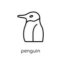 Penguin icon. Trendy modern flat linear vector Penguin icon on w