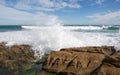 Penguin Island Wave Spray Royalty Free Stock Photo