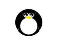 Penguin Letter O on vector illustration Royalty Free Stock Photo