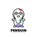 Penguin line art logo