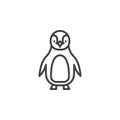 Penguin line icon, outline vector sign