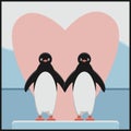 Penguin love in Valentine Royalty Free Stock Photo