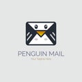 penguin mail envelope logo template design for brand or company and other