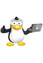 Penguin Mascot - Thumb Up -Laptop