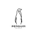 Penguin minimal lines art logo design