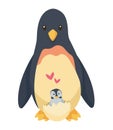 penguin mother and baby