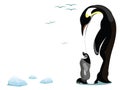 Penguin and offspring Royalty Free Stock Photo