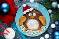 Penguin pancake - funny idea for kids breakfast