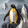 Polygon Penguin Paper Craft: Tree Perched Design For Creative Crafting