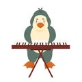 Penguin playing piano