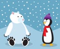 Penguin and a Polar Bear Royalty Free Stock Photo