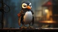 Penguin Poll: Hd Wallpaper With Vray Tracing And Expressive Character Design