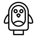 Penguin puppet icon outline vector. Show toy