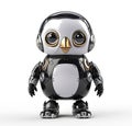 Penguin robot, funny robotic animal isolated over white background. Created with generative Ai Royalty Free Stock Photo