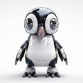 Penguin robot, funny robotic animal isolated over white background. Created with generative Ai Royalty Free Stock Photo