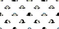 penguin seamless pattern bird vector duck hiding hole cartoon repeat wallpaper tile