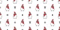 Penguin seamless pattern Christmas vector Santa Claus snowflake birthday gift box scarf isolated repeat wallpaper tile background Royalty Free Stock Photo