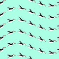 Penguin seamless pattern. The turquoise color.