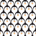 Penguin seamless cute vector pattern.