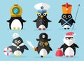 Penguin set vector illustration