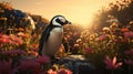 Unreal Engine 5 Penguin: A Hyper-realistic Sunset Encounter