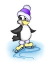 Penguin skater Royalty Free Stock Photo