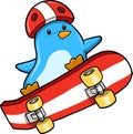 Penguin Skater Vector Royalty Free Stock Photo