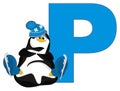 Penguin and letter p Royalty Free Stock Photo