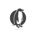 Penguin sketch icon with shadow