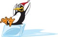 Penguin sliding on Ice