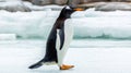 Gentoo Penguin on Iceberg in Antarctica. Royalty Free Stock Photo