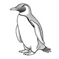 Graphic Penguin Outline: Children\'s Coloring Page With Crisp Lines