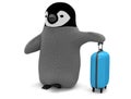 Penguin with suitcase
