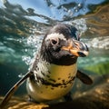 a penguin swimming under water Royalty Free Stock Photo