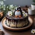 Penguin Themed Truffles Face Cake - Handcrafted Design