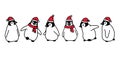 Penguin vector Christmas Santa Claus hat icon logo cartoon character illustration symbol graphic doodle design