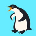 Penguin vector illustration flat style profile side