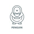 Penguin vector line icon, linear concept, outline sign, symbol Royalty Free Stock Photo