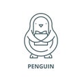 Penguin vector line icon, linear concept, outline sign, symbol Royalty Free Stock Photo