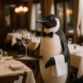 a penguin waiter Royalty Free Stock Photo