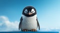 Dreamy Penguin Poll: A Cute Black And White Rendered Image In 8k Resolution