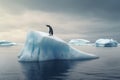 Penguin warm iceberg bird. Generate Ai